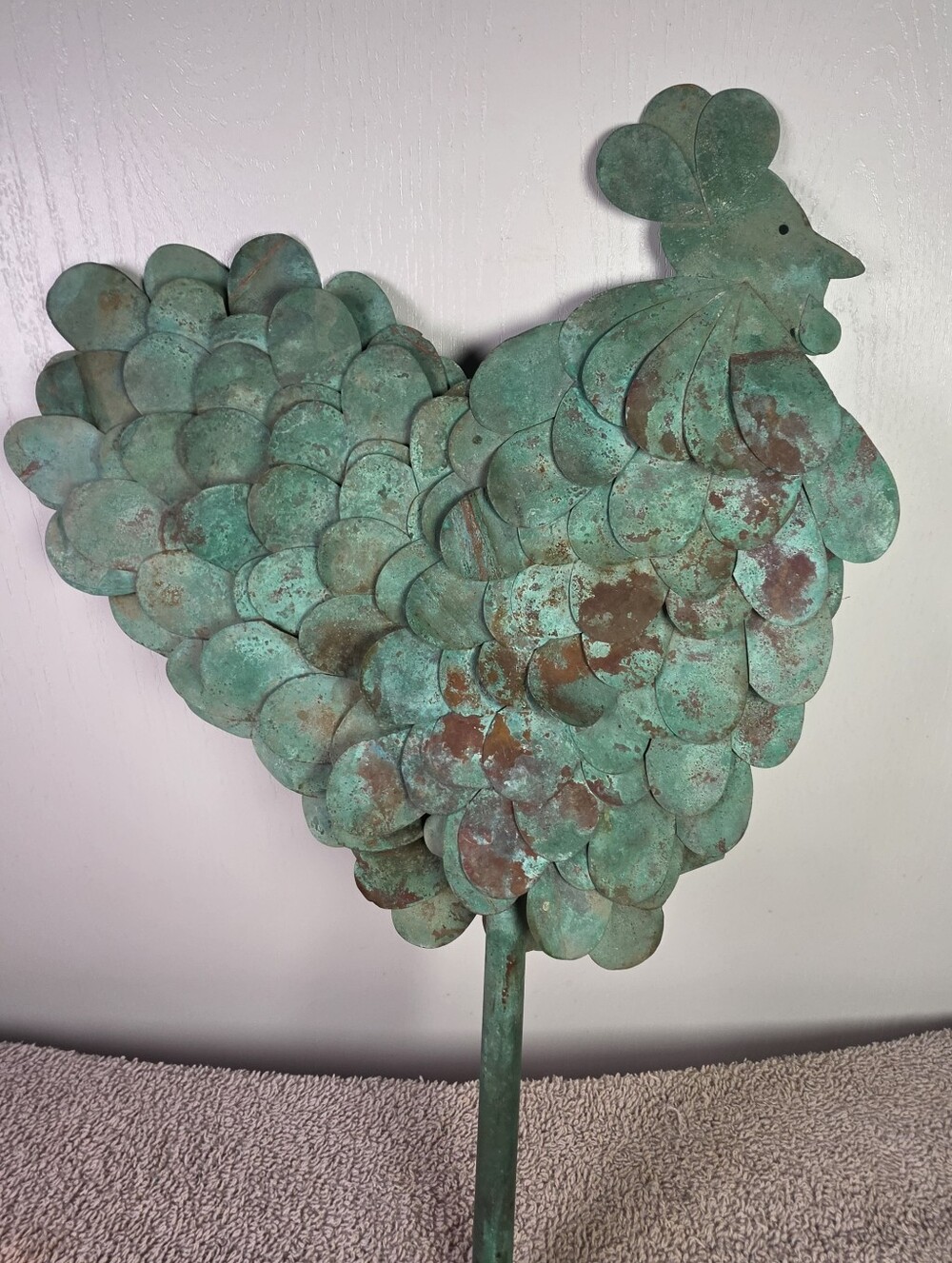 Decorative Green Patina Metal Rooster Yard Or Wall Art - Picture 13 of 13